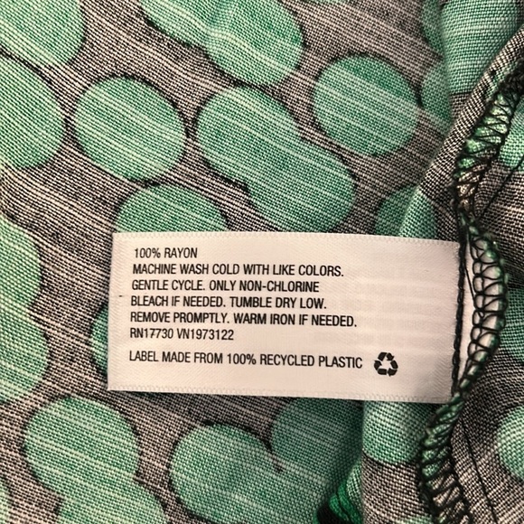 Ava & Viv Green & Black High Low Balloon Sleeve Casual Summer Boho Top Size 2X - Picture 7 of 7